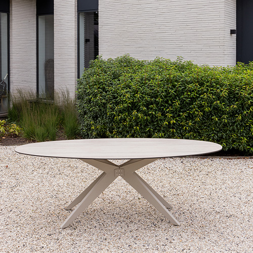 Table de jardin en aluminium couleur sable 220 cm - Elk