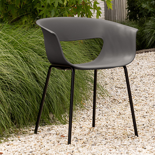 Chaise de jardin organique en aluminium gris - Stine