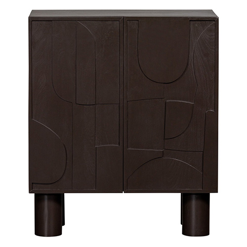 Buffet 2 portes en bois sculpté marron 80 cm - Notice