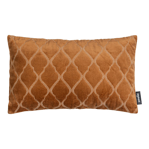 Coussin en velours matelassée rouille 30x50cm - Idris