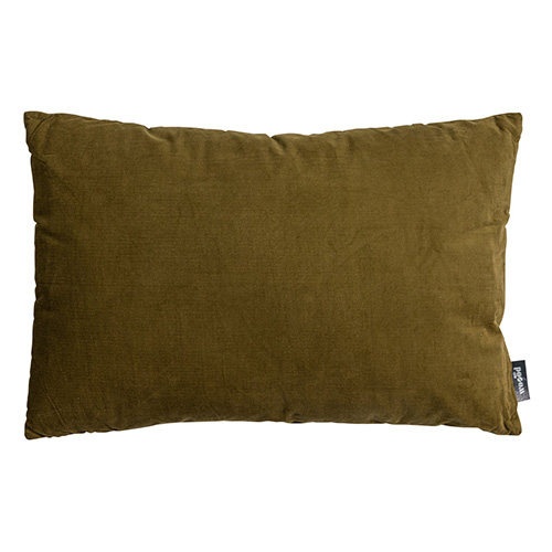 Coussin rectangulaire en velours vert kaki 40x60cm - Rina