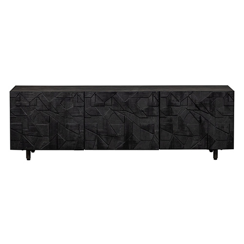 Meuble TV en bois de manguier noir 160cm - Counter