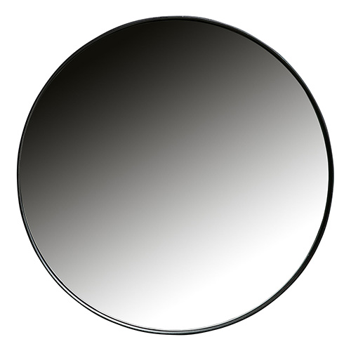 Miroir rond 80cm en métal noir - Doutzen