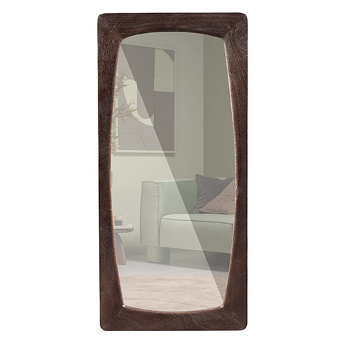 Miroir rectangulaire avec bord en bois manguier - Lima