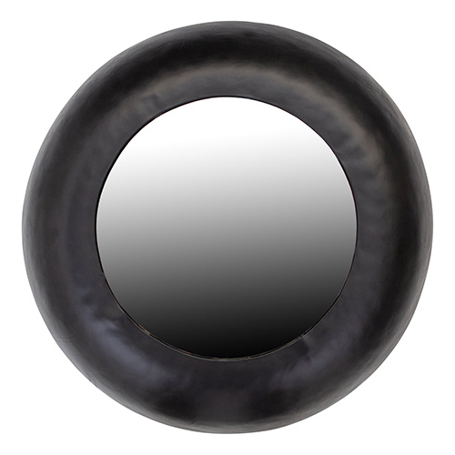 Miroir vintage rond noir 50 cm - Wolf