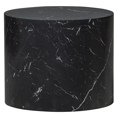 Table d'appoint en revêtement façon marbre noir 48cm - Quint