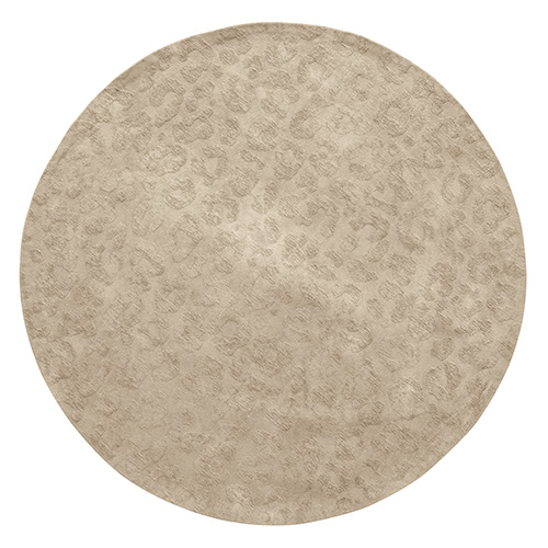 Tapis rond motif motif panthère sable 150 cm - Cato
