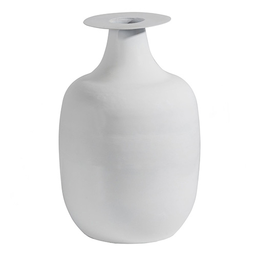 Vase conique en métal blanc 38cm - Closer
