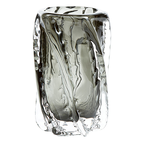 Vase en verre soufflé gris anthracite 21cm - Paragon