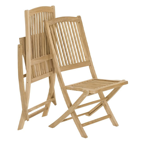 Salon de jardin table d'extérieur ronde pliante 80cm 2 chaises pliantes en  bois de teck summer bois naturel Pier Import